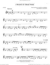 Cover icon of I Want It That Way sheet music for violin solo by Backstreet Boys, Andreas Carlsson and Max Martin, intermediate skill level