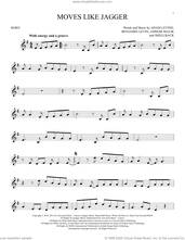 Cover icon of Moves Like Jagger sheet music for horn solo by Maroon 5 featuring Christina Aguilera, Adam Levine, Ammar Malik, Benjamin Levin and Shellback, intermediate skill level