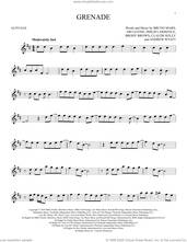 Cover icon of Grenade sheet music for alto saxophone solo by Bruno Mars, Andrew Wyatt, Ari Levine, Brody Brown, Claude Kelly and Philip Lawrence, intermediate skill level