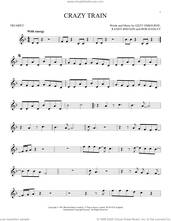 Cover icon of Crazy Train sheet music for trumpet solo by Ozzy Osbourne, Bob Daisley and Randy Rhoads, intermediate skill level