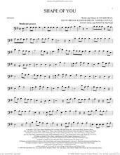 Cover icon of Shape Of You sheet music for cello solo by Ed Sheeran, Johnny McDaid, Kandi Burruss, Kevin Briggs, Steve Mac and Tameka Cottle, intermediate skill level