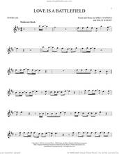 Cover icon of Love Is A Battlefield sheet music for tenor saxophone solo by Pat Benatar, Holly Knight and Mike Chapman, intermediate skill level