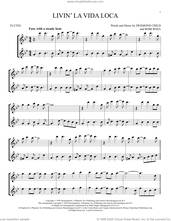 Cover icon of Livin' La Vida Loca sheet music for two flutes (duets) by Ricky Martin, Desmond Child and Robi Rosa, intermediate skill level