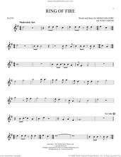 Cover icon of Ring Of Fire sheet music for flute solo by Johnny Cash, June Carter and Merle Kilgore, intermediate skill level