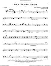 Cover icon of Rocky Mountain High sheet music for clarinet solo by John Denver and Mike Taylor, intermediate skill level