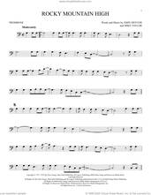 Cover icon of Rocky Mountain High sheet music for trombone solo by John Denver and Mike Taylor, intermediate skill level