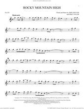 Cover icon of Rocky Mountain High sheet music for flute solo by John Denver and Mike Taylor, intermediate skill level