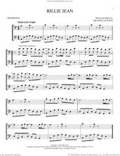 Cover icon of Billie Jean sheet music for two trombones (duet, duets) by Michael Jackson, intermediate skill level