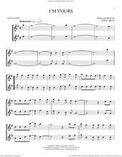 Cover icon of I'm Yours sheet music for two alto saxophones (duets) by Jason Mraz, intermediate skill level