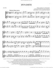 Cover icon of Dynamite sheet music for two flutes (duets) by Taio Cruz, Benjamin Levin, Bonnie McKee, Lukasz Gottwald and Max Martin, intermediate skill level