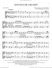 Cover icon of Just Give Me A Reason (feat. Nate Ruess) sheet music for two alto saxophones (duets) by P!nk, Alecia Moore, Jeff Bhasker and Nate Ruess, intermediate skill level