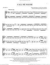 Cover icon of Call Me Maybe sheet music for two trumpets (duet, duets) by Carly Rae Jepsen, Joshua Ramsay and Tavish Crowe, intermediate skill level