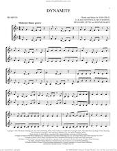 Cover icon of Dynamite sheet music for two trumpets (duet, duets) by Taio Cruz, Benjamin Levin, Bonnie McKee, Lukasz Gottwald and Max Martin, intermediate skill level