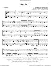 Cover icon of Dynamite sheet music for two clarinets (duets) by Taio Cruz, Benjamin Levin, Bonnie McKee, Lukasz Gottwald and Max Martin, intermediate skill level