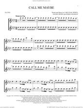 Cover icon of Call Me Maybe sheet music for two flutes (duets) by Carly Rae Jepsen, Joshua Ramsay and Tavish Crowe, intermediate skill level