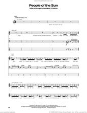 Cover icon of People Of The Sun sheet music for bass (tablature) (bass guitar) by Rage Against The Machine, Brad Wilk, Tim Commerford, Tom Morello and Zack De La Rocha, intermediate skill level