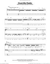 Cover icon of Guerrilla Radio sheet music for bass (tablature) (bass guitar) by Rage Against The Machine, Brad Wilk, Tim Commerford, Tom Morello and Zack De La Rocha, intermediate skill level