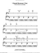Cover icon of I Speak Because I Can sheet music for voice, piano or guitar by Laura Marling, intermediate skill level