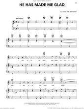 Cover icon of He Has Made Me Glad (I Will Enter His Gates) sheet music for voice, piano or guitar by Leona Von Brethorst, intermediate skill level