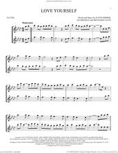 Cover icon of Love Yourself sheet music for two flutes (duets) by Justin Bieber, Benjamin Levin, Ed Sheeran, Joshua Gudwin and Scott Braun, intermediate skill level