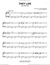 Cover icon of They Live sheet music for piano solo by John Carpenter and Alan Howarth, intermediate skill level