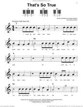 Cover icon of That's So True sheet music for piano solo by Gracie Abrams and Audrey Hobert, beginner skill level