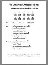 Cover icon of I've Gotta Get A Message To You sheet music for guitar (chords) by Bee Gees, Barry Gibb, Maurice Gibb and Robin Gibb, intermediate skill level