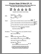 Cover icon of Empire State Of Mind (Pt.II) sheet music for guitar (chords) by Alicia Keys, Al Shuckburgh, Angela Hunte, Bert Keyes, Janet Sewell, Shawn Carter and Sylvia Robinson, intermediate skill level