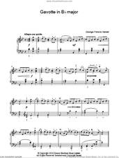 Cover icon of Gavotte In Bb, (easy) sheet music for piano solo by George Frideric Handel, classical score, easy skill level