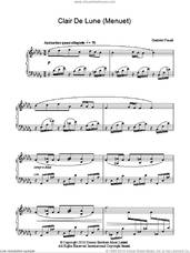 Cover icon of Minuet From Clair De Lune sheet music for piano solo by Gabriel Faure, classical score, intermediate skill level