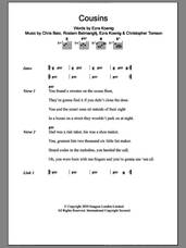 Cover icon of Cousins sheet music for guitar (chords) by Vampire Weekend, Chris Baio, Christopher Tomson, Ezra Koenig and Rostam Batmanglij, intermediate skill level