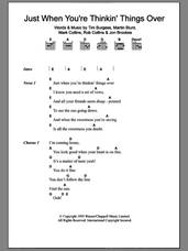 Cover icon of Just When You're Thinkin' Things Over sheet music for guitar (chords) by The Charlatans, Jon Brookes, Mark Collins, Martin Blunt, Rob Collins and Tim Burgess, intermediate skill level