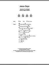 Cover icon of Jesus Says sheet music for guitar (chords) by Tim Wheeler and Mark Hamilton, intermediate skill level