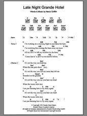Cover icon of Late Night Grande Hotel sheet music for guitar (chords) by Nanci Griffith, intermediate skill level