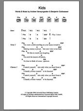 Cover icon of Kids sheet music for guitar (chords) by MGMT, Andrew Vanwyngarden and Benjamin Goldwasser, intermediate skill level