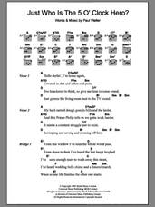Cover icon of Just Who Is The 5 O'Clock Hero? sheet music for guitar (chords) by The Jam and Paul Weller, intermediate skill level
