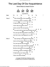 Cover icon of The Last Day Of Our Acquaintance sheet music for guitar (chords) by Sinead O'Connor, intermediate skill level