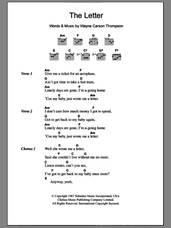 Cover icon of The Letter sheet music for guitar (chords) by The Box Tops and Wayne Carson Thompson, intermediate skill level