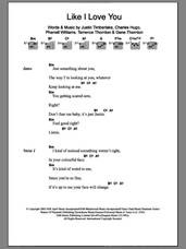 Cover icon of Like I Love You sheet music for guitar (chords) by Justin Timberlake, Charles Hugo, Gene Thornton, Pharrell Williams and Terrence Thornton, intermediate skill level