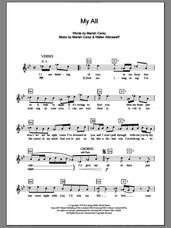 Cover icon of My All sheet music for piano solo (chords, lyrics, melody) by Mariah Carey and Walter Afanasieff, intermediate piano (chords, lyrics, melody)