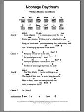 Cover icon of Moonage Daydream sheet music for guitar (chords) by David Bowie, intermediate skill level