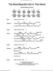 Cover icon of The Most Beautiful Girl In The World sheet music for guitar (chords) by Prince, intermediate skill level