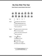 Cover icon of My Only Wish This Year sheet music for guitar (chords) by Britney Spears, Brian Kierulf and Joshua Schwartz, intermediate skill level