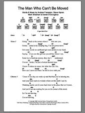 Cover icon of The Man Who Can't Be Moved sheet music for guitar (chords) by The Script, Andrew Frampton, Mark Sheehan and Steve Kipner, intermediate skill level