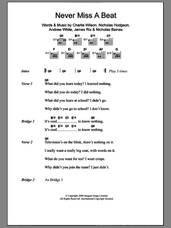 Cover icon of Never Miss A Beat sheet music for guitar (chords) by Kaiser Chiefs, Andrew White, Charlie Wilson, James Rix, Nicholas Baines and Nicholas Hodgson, intermediate skill level