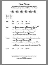 Cover icon of New Divide sheet music for guitar (chords) by Linkin Park, Brad Delson, Chester Bennington, Dave Farrell, Joseph Hahn, Mike Shinoda and Rob Bourdon, intermediate skill level