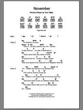 Cover icon of November sheet music for guitar (chords) by Tom Waits, intermediate skill level