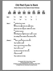 Cover icon of Old Red Eyes Is Back sheet music for guitar (chords) by The Beautiful South, David Rotheray and Paul Heaton, intermediate skill level