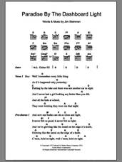 Cover icon of Paradise By The Dashboard Light sheet music for guitar (chords) by Meat Loaf and Jim Steinman, intermediate skill level