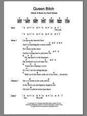 Cover icon of Queen Bitch sheet music for guitar (chords) by David Bowie, intermediate skill level